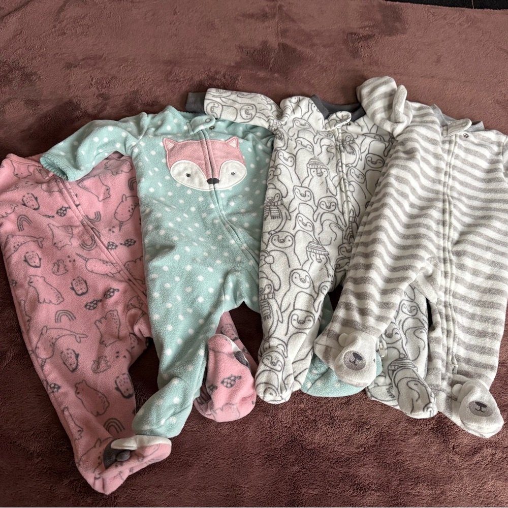 Carter's Simple Joys Gray and White Striped Baby Onesie